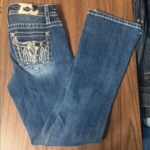 Miss Me Women's Blue Curvy Boot Leg Denim Jeans